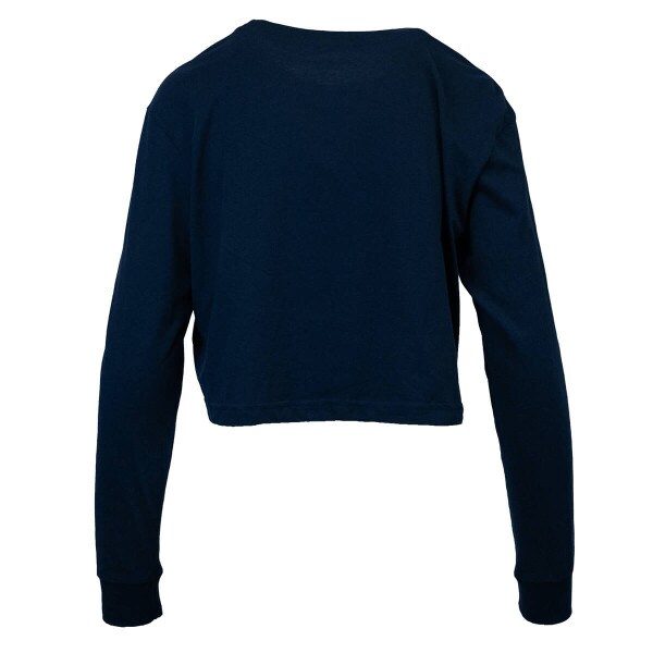 Utah State 1888 Faux Stitching Navy Long-Sleeve Cropped T-Shirt Women's